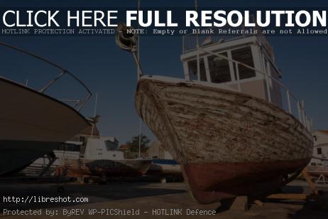 An old fishing boat in dry dock | Free Images For Commercial Use